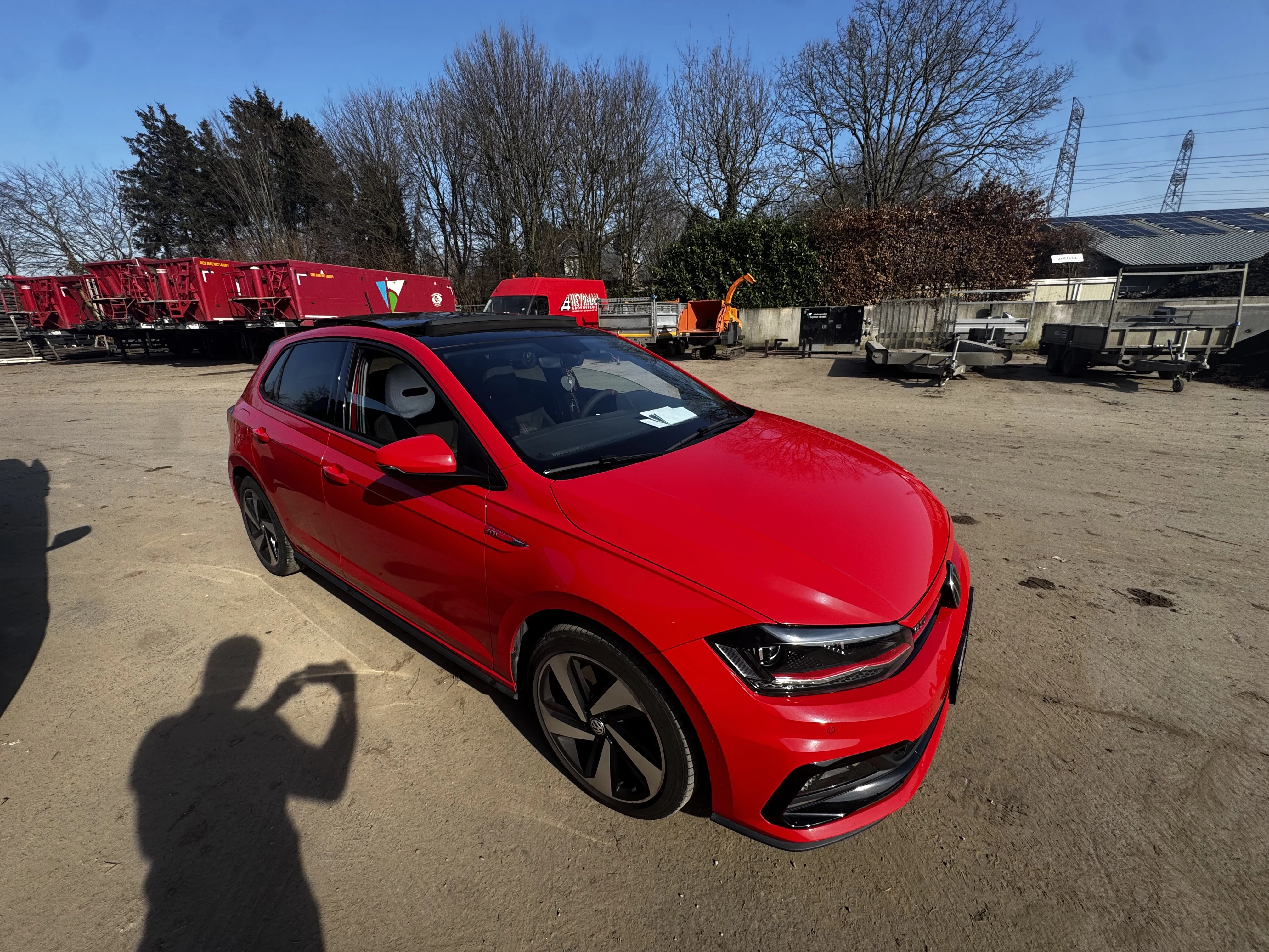 Clean red Volkswagen after detailing by Wyzu Automotive